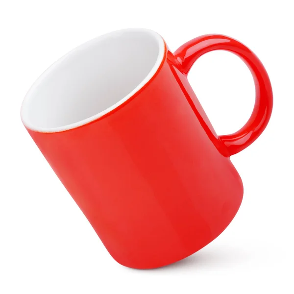 Tazza rossa su bianco — Foto Stock