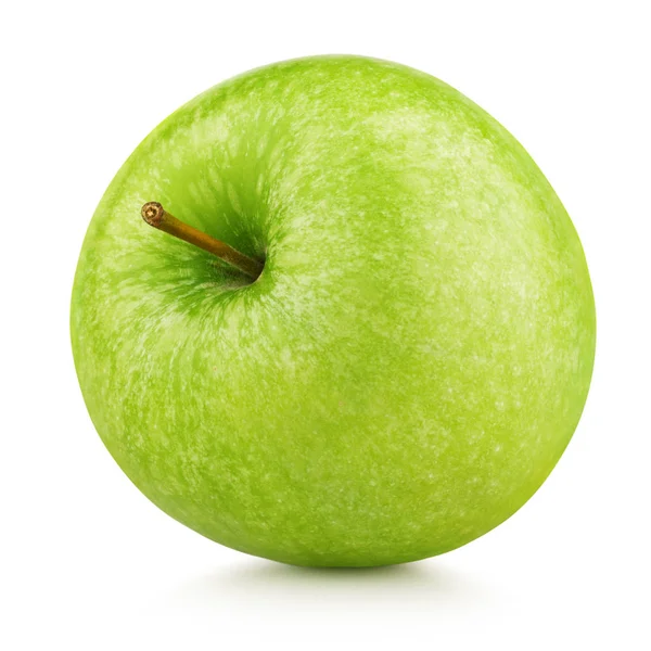 Спелые зеленые фрукты яблока изолированы на белом — стоковое фото