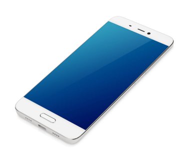 Modern dokunmatik ekran smartphone üzerinde beyaz izole
