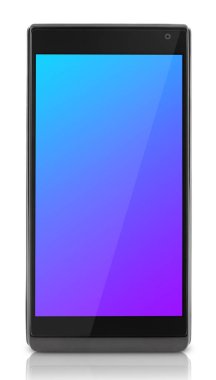 Modern siyah smartphone üzerinde beyaz izole