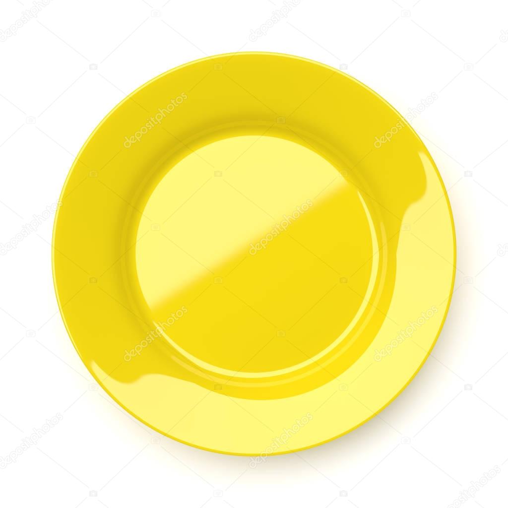 Objetos redondos amarillos | Plato redondo cerámica amarillo vacío