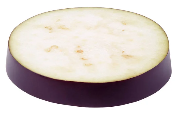 Баклажан овощной ломтик изолирован на белом — стоковое фото