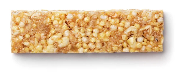 Granola bar (muesli or cereal bar) isolated on white — Stock Photo, Image