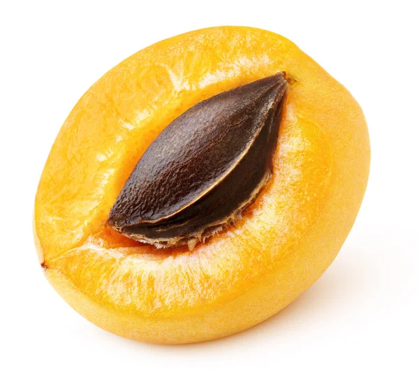 Половина абрикоса или сливы, изолированные на белом — стоковое фото