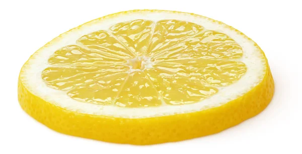 Fetta di agrumi al limone isolata su bianco — Foto Stock