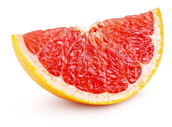Klín grapefruitu citrusové plody izolované na bílém — Stock fotografie