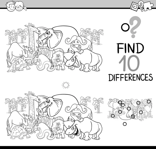 Différences activité coloriage page — Image vectorielle