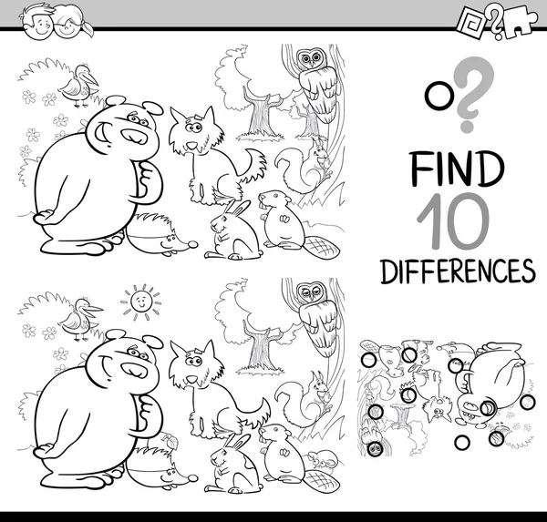 Diferencias juego para colorear página — Archivo Imágenes Vectoriales