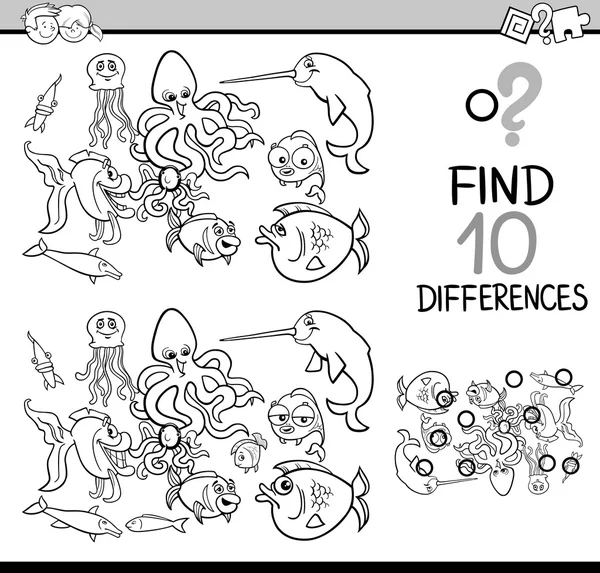 Différences tâche coloriage page — Image vectorielle