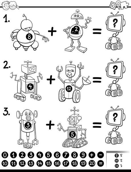 Matemáticas libro educativo para colorear — Vector de stock