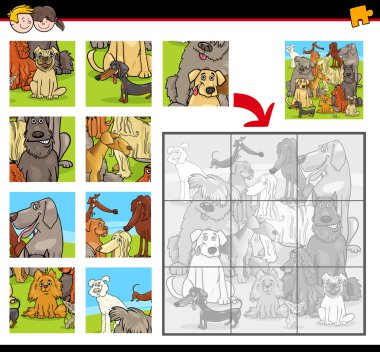 Parçalı bulmaca oyun köpekleri ile