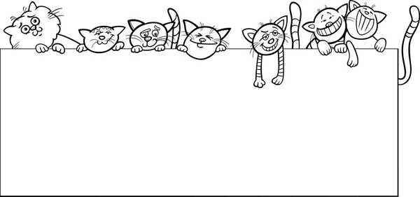 Kucing dengan desain bingkai - Stok Vektor