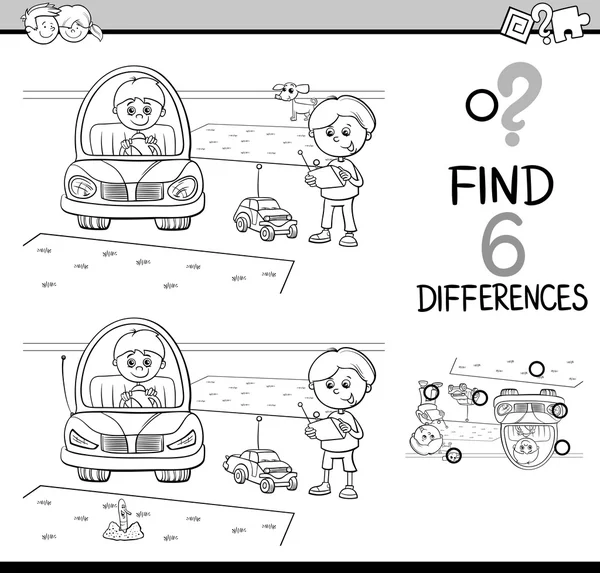 Différences jeu coloriage page — Image vectorielle