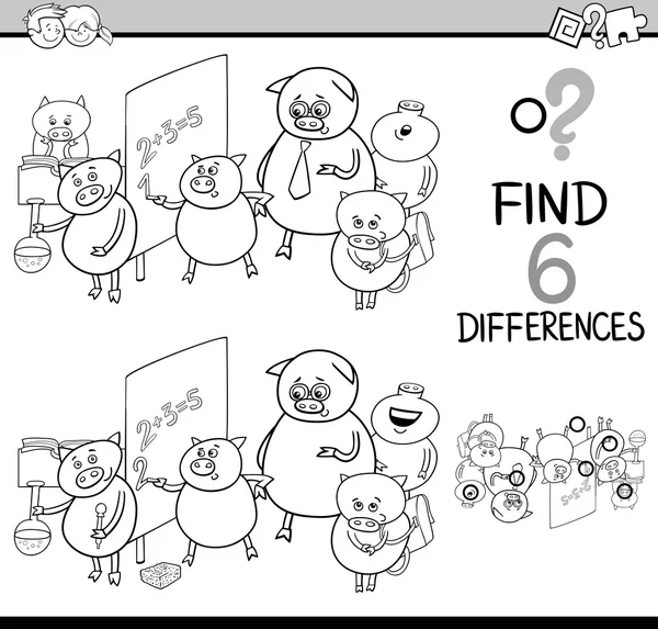 Différences activité coloriage page — Image vectorielle