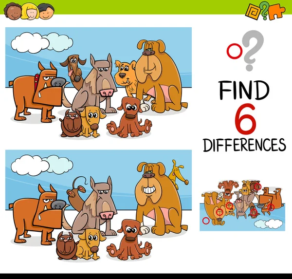 Game of differences with dogs — Stock Vector