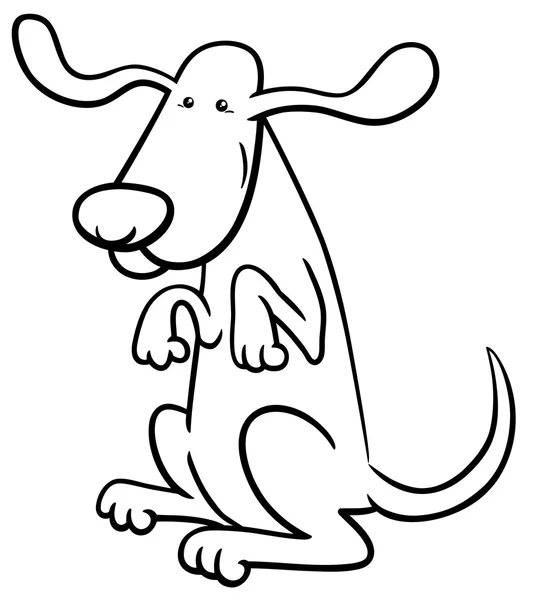 Perro carácter para colorear página — Vector de stock