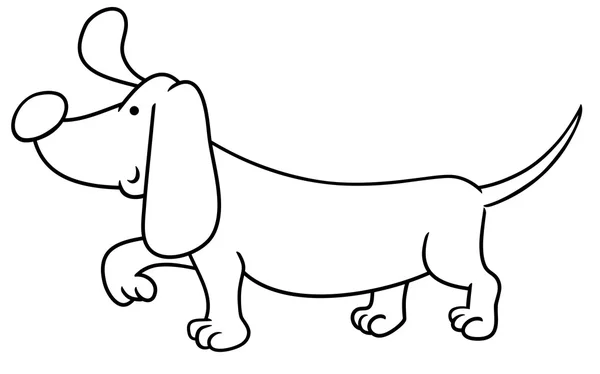 Dachshund coloring page — Stock Vector