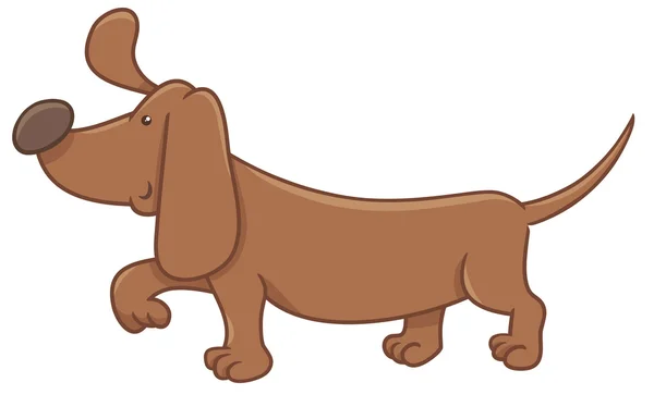 Personaje de dibujos animados perro dachshund — Vector de stock