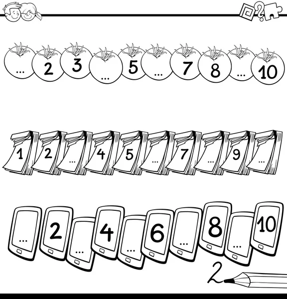 Matemática tarefa educacional para colorir — Vetor de Stock