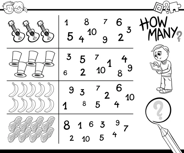 Zählspiel Ausmalseite — Stockvektor