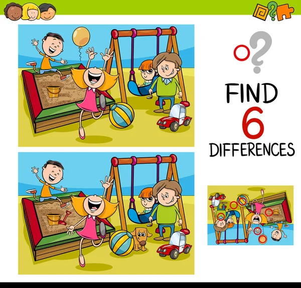 Game of differences with kids — Stock Vector