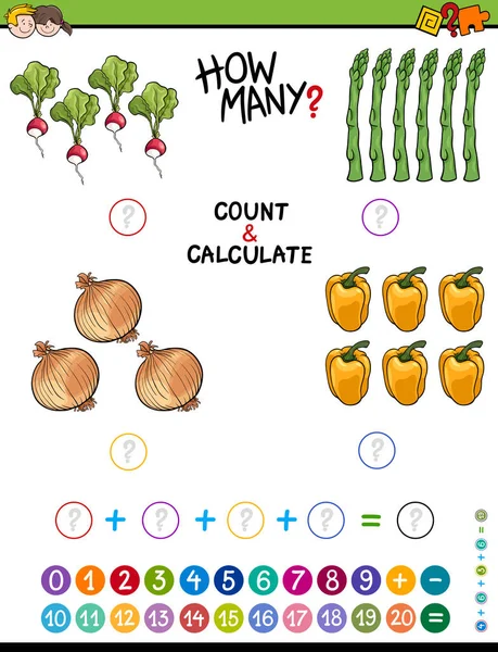 Feuille de calcul mathématique pédagogique — Image vectorielle
