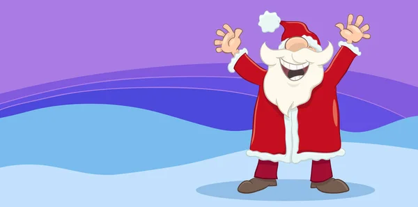 Kartkę z życzeniami z Santa szczęśliwy — Wektor stockowy