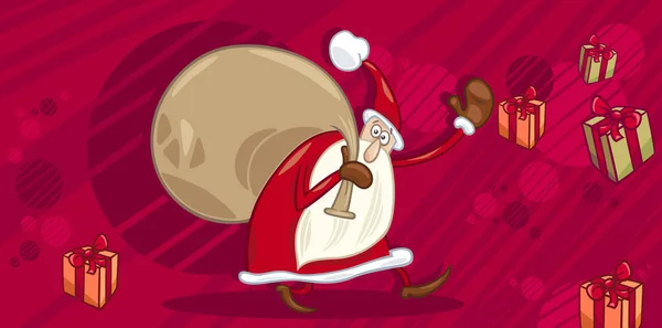 Vánoční blahopřání s santa claus — Stockový vektor
