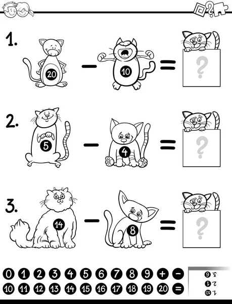 Resta juego para colorear libro — Archivo Imágenes Vectoriales