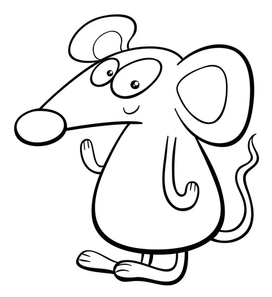 Страница раскраски мультяшной мыши — стоковый вектор