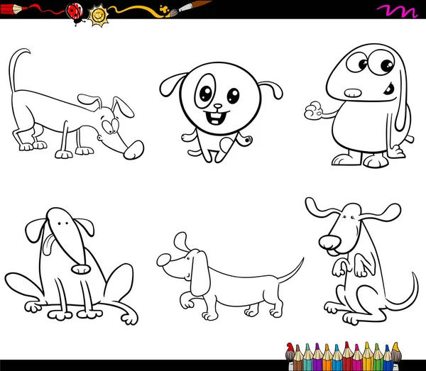 Страница раскраски персонажей собак — стоковый вектор