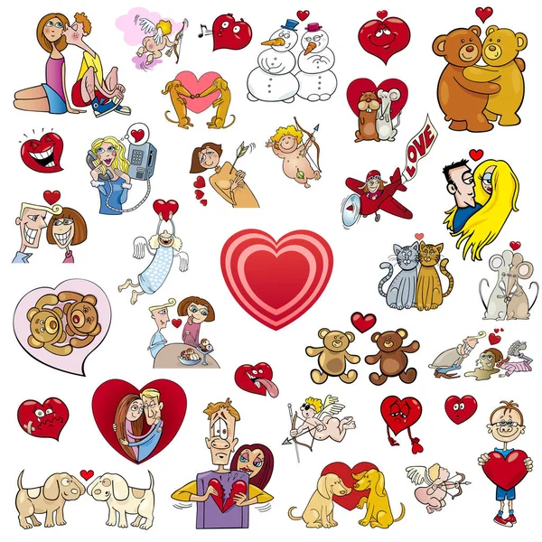 Valentine big cartoon collection — Stock Vector