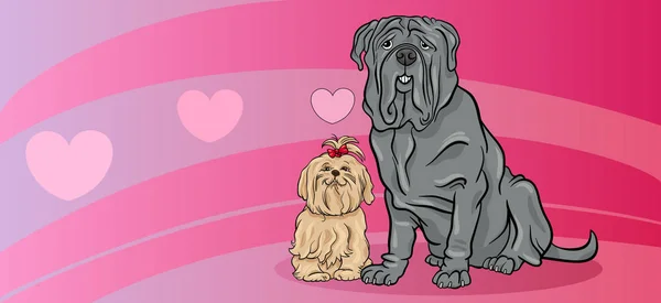 Psy w karty Walentynki miłość — Wektor stockowy