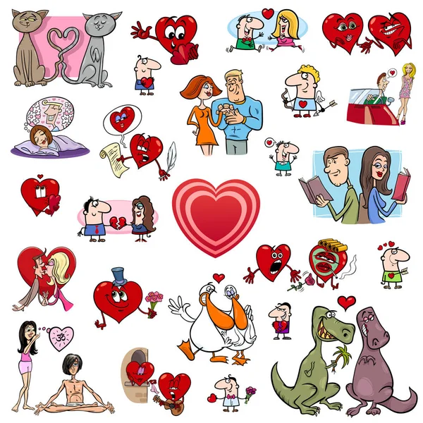 Valentine Cartoons vertont — Stockvektor