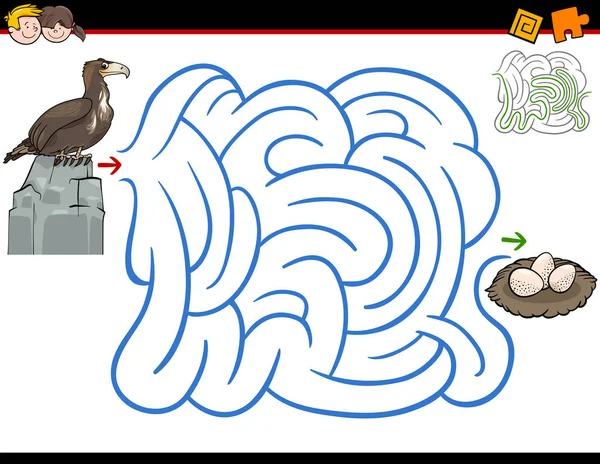 Atividade labirinto com águia — Vetor de Stock