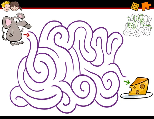 Maze activity with mouse — Stock Vector