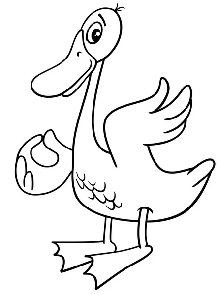 Goose character for coloring — Stock Vector