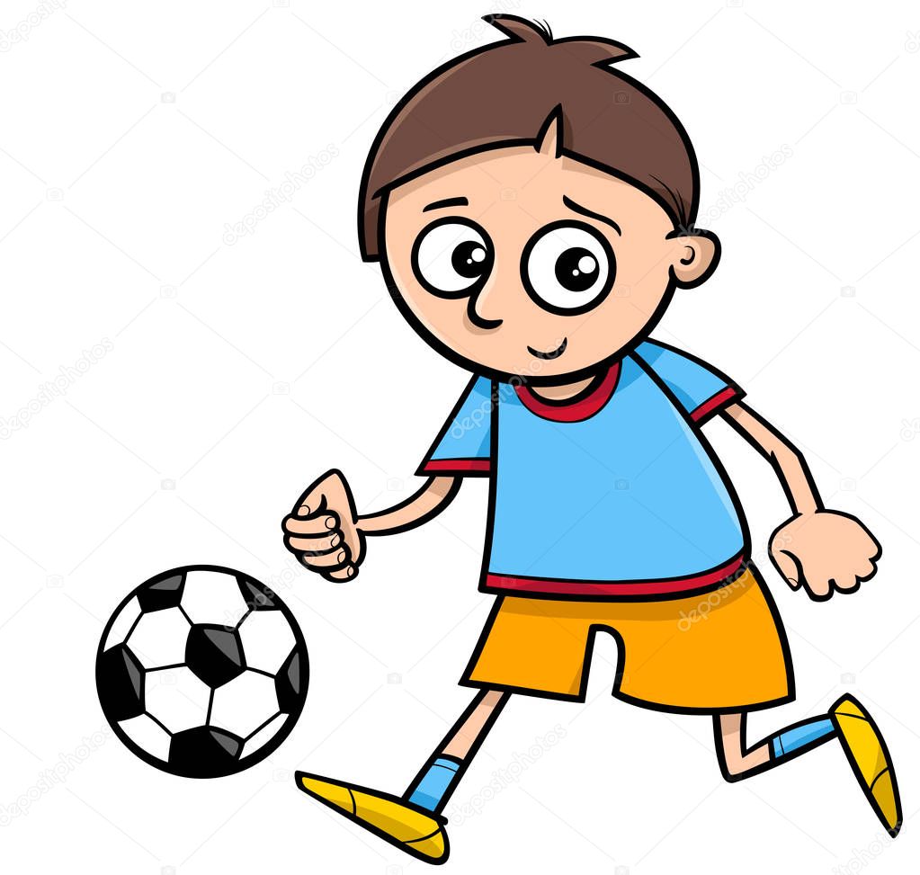Animado: un niño jugando ala pelota | dibujos animados de bola juego de niño — Vector de stock ...