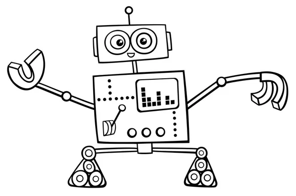 Robot character coloring page — Stock Vector