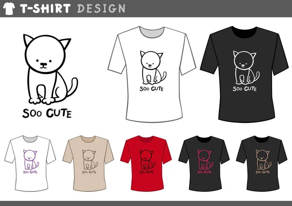 かわいい猫の t シャツのデザイン — ストックベクタ