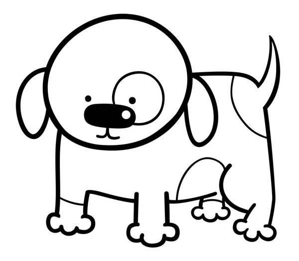 Köpek yavrusu karakter boyama kitabı — Stok Vektör