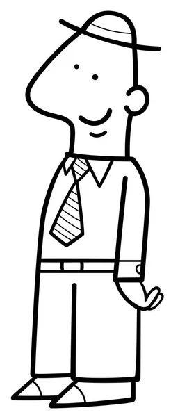 Drôle homme coloriage page — Image vectorielle