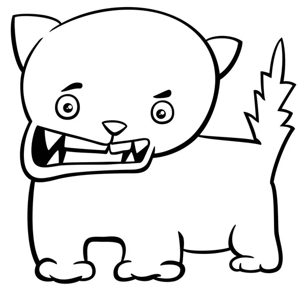 Angry kitten coloring page — Stock Vector