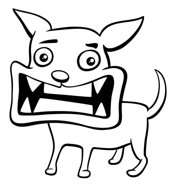 Cachorro enojado para colorear página — Vector de stock