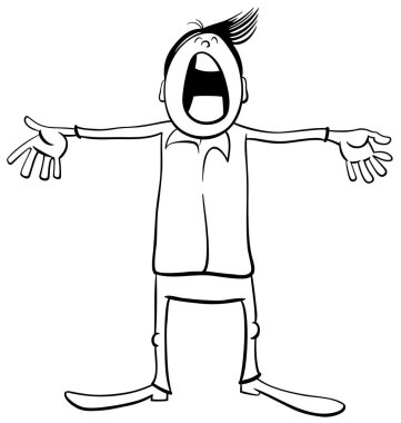 şarkı söyleyen çocuk sayfa boyama