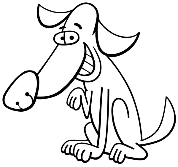 Dog character coloring page — Stock Vector