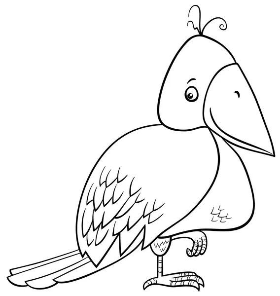 Uccello fumetto da colorare pagina — Vettoriale Stock