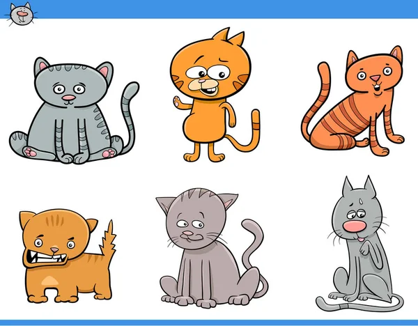 Jeu de caractères de dessin animé chat — Image vectorielle