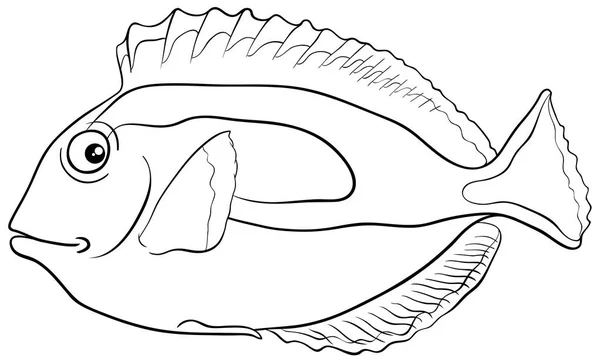 Blue tang vis kleurplaat — Stockvector