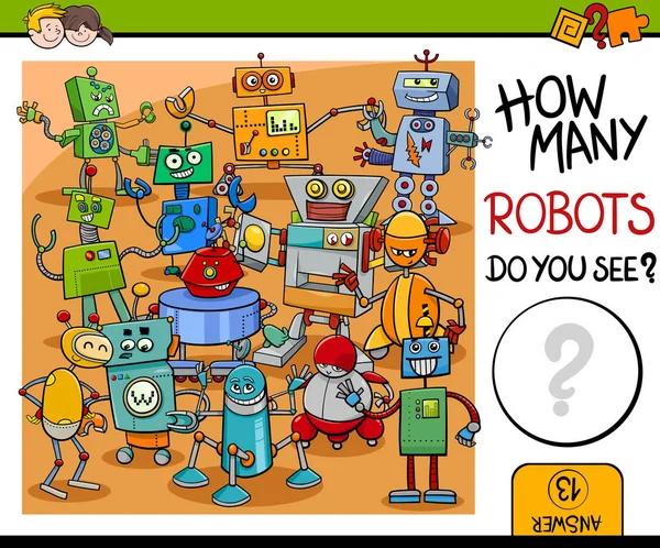 Quantas atividades de robôs —  Vetores de Stock
